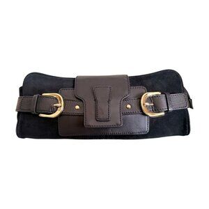 Vintage Holiday 2004 Banana Republic Suede & Leather Belted Clutch